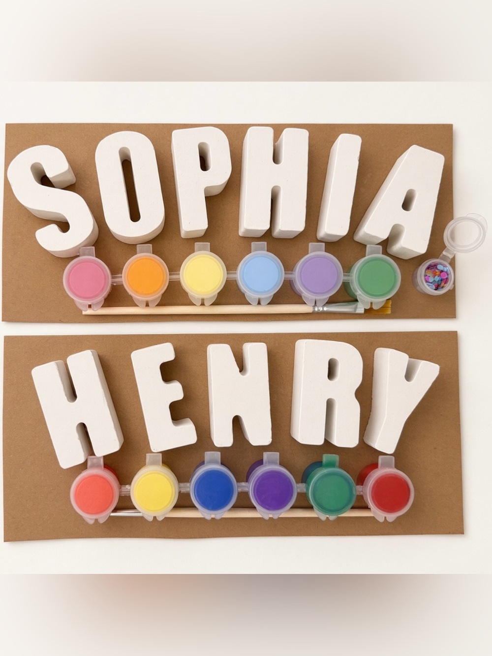 Personalized Plaster Name Paint Kit | Kids Craft Activity, Party Favor, DIY